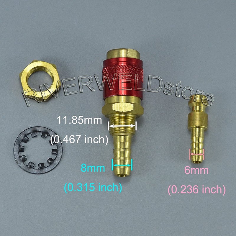 RIVERWELD Argon Quick Connect Fittings Hose Connector for QQ300 PTA DB SR WP 17 18 26 TIG Welding Torch 2set - Image 3
